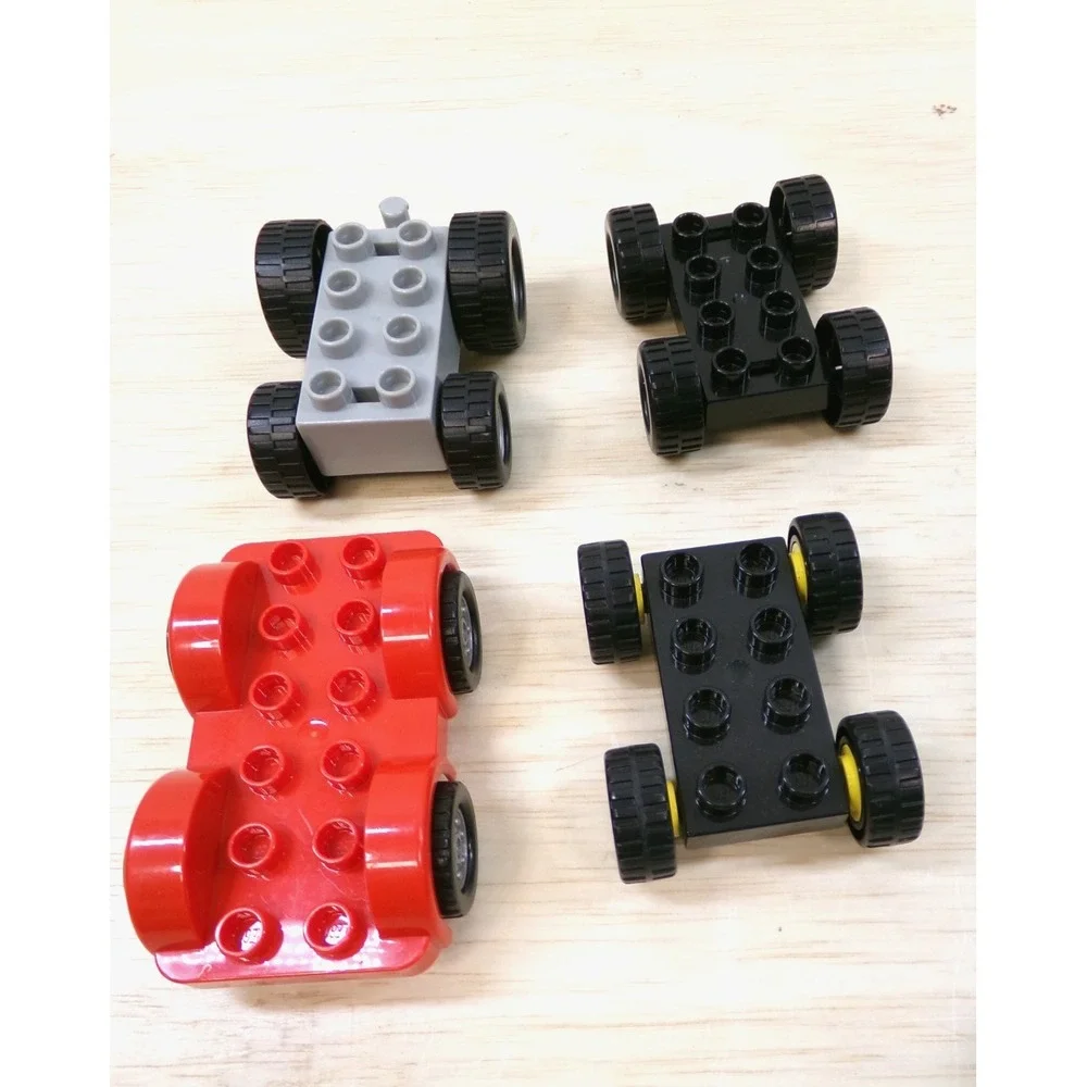 Large Legos Duplo Blocks 17 Pieces Wheels Car Chassis Boats and Airplanes